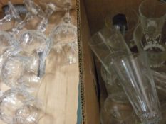 Two boxes of drinking glassware