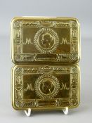Two brass 1914 Christmas tins