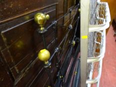 Victorian brass and iron single bed with spring base