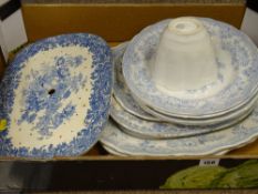 Parcel of dresser platters and plates, a late Foley Shelley jelly mould etc