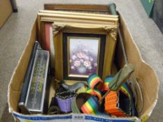 Mixed box of collectables and framed pictures and prints