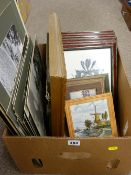 Gilt framed oil on canvas - Mediterranean scene, quantity of framed prints and a collection of