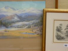ELSIE HADDON HAYNES pastel - view of snow covered mountains, signed with Davey & Sons, Manchester