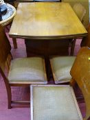 Art Deco style draw leaf dining table and four chairs