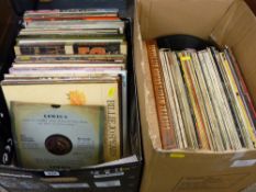 Two boxes of vintage LP records, country artists and compilation country and western including