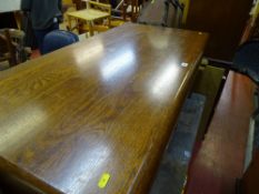 European oak chunky coffee table with side-to-side opening drawers