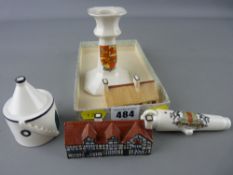 Goss china ornaments including a model of 'Lookout House, Newquay, Cornwall', 'Model of Ancient