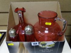 Small parcel of classical cranberry glassware
