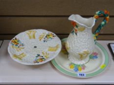 Clarice Cliff Newport Pottery jug and pedestal plate set and a Clarice Cliff Newport Pottery '