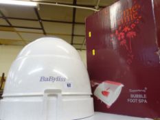 Babyliss overhead hairdryer and a Superdrug 'Me Time' Bubble Footspa E/T