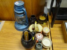 Miscellaneous parcel including paraffin lamp, pottery and china etc