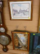 Modern diorama - fishing and boating interest and HOWARD MITCHELL signed print, titled 'Llandwrog'