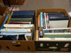 Two boxes of books, various interests