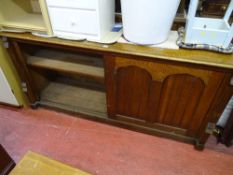 Vintage oak sideboard with twin sliding doors