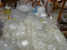 Collection of vintage and other table glassware, bowls and vases