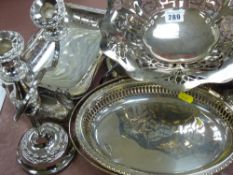 Parcel of electroplate including food servers, candelabra etc