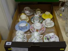 Fine collection of cabinet cups and saucers including Shelley, Mintons etc