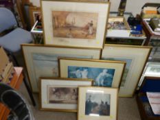 SIR WILLIAM RUSSELL FLINT six framed prints including three unsigned limited editions (17, 578 and