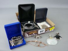 Collection of vintage stylish silver and white metal pendants, necklaces and brooches