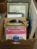 Collection of HMV gramophone records with a quantity of framed pictures and prints