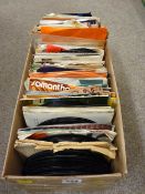 Box of vintage 45rpm records, various artists and bands