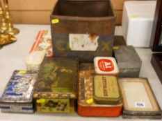 Collection of vintage tins etc