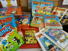 Thirteen well kept vintage Dandy annuals, dates from 1972-1989, a special facsimile edition of the