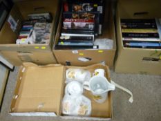 Small parcel of Alfred Meakin coffeeware and two boxes of film and other related books