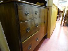 Compact vintage oak sideboard