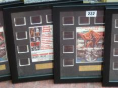Four framed original film cells from James Bond movies - 'The Spy Who Loved Me' (two), 'From