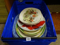 Crate of Staffs meat platters and similar items