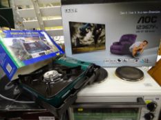 Cookworks tabletop oven, an AOC 23 ins LED monitor and a portable gas stove E/T