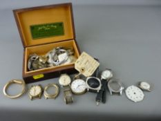 Collection of vintage pocket and wristwatches, movements and other parts