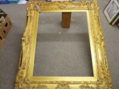 Large pine and gilt decorated gesso portrait frame (requiring restoration), 130 x 108 cms approx