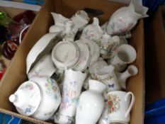 A quantity of Aynsley floral tableware Condition reports provided on request by email for this