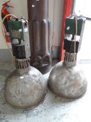 A pair of Thorn industrial chrome hanging ceiling lamps Condition reports provided on request by