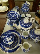 A quantity of antique blue & white transfer teaware Condition reports provided on request by email