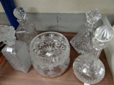 A parcel of glassware including Thomas Webb decanter Condition reports provided on request by