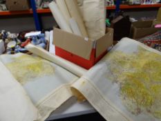 A box of rolled maps & charts Condition reports provided on request by email for this auction
