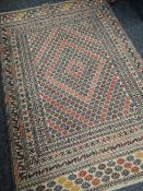 A needlework Sumak Kelim carpet, 131 x 193cms Condition reports provided on request by email for
