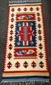 A Turkish wool Kelim rug, 160 x 71cms Condition reports provided on request by email for this
