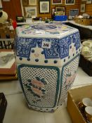 A ceramic decorated Chinese garden seat Condition reports provided on request by email for this