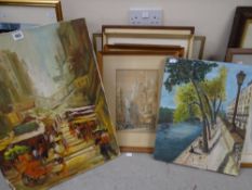 Parcel of framed and unframed oils, watercolours and prints Condition reports provided on request by