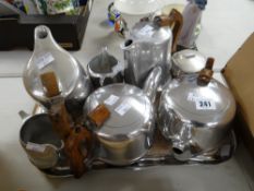 Collection of Picquot coffee and teaware on tray Condition reports provided on request by email