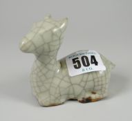 A small crackle glaze pottery Chinese deer ornament Condition reports provided on request by email