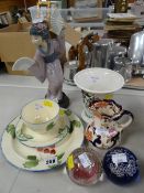 Lladro Geisha figure, Mason's jug, Portmeirion vase, Caithness paperweights ETC Condition reports