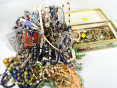 A quantity of costume beads & other jewellery Condition reports provided on request by email for