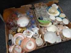 Two boxes of china & glass Condition reports provided on request by email for this auction otherwise