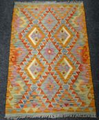 A vegetable dye wool Chobi Kelim runner, 192 x 59cms Condition reports provided on request by