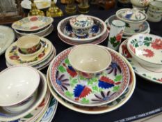 An excellent collection of nineteenth century and later sponge-ware decorated pottery Condition